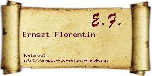 Ernszt Florentin névjegykártya